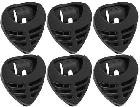 HomeSoGood 6Pcs Pick Holder Stick-on Guitar Black Pick Holders with Adhesive Back and Spring Plastic Guitar Accessories Easy to Paste for Acoustic Guitar Bass