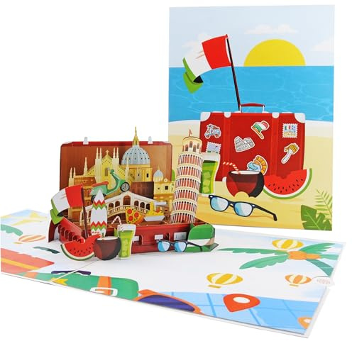 Favour Pop Up® - eine originelle 3D Karte für Italienreisende, Italienurlauber, Italienliebhaber, auch für Geldgeschenk oder Gutschein. XP838