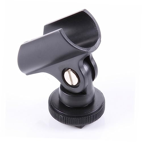 ifundom Mikrofonklemme Flexible und Robuste Halterung 5 Stück aus Schwarzem Kunststoff mit Blitzschuhadapter und Schraubdesign für Mikrofoninterviews mit Dslr Kamera