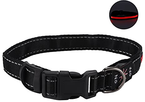Leuchtendes Katzenhalsband, Leuchtende Hundehalsbänder, Wiederaufladbar, Leuchtet Im Dunkeln, LED-Hundehalsband, Leuchtendes Hundehalsband mit Reflektierenden Streifen für
