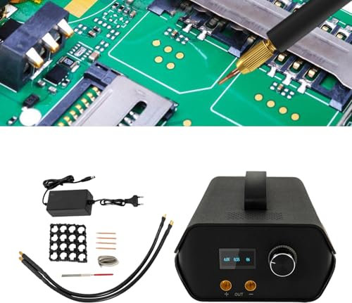 WindWilder Punktschweißgerät für Akkus 1-120W Einstellbar DO-02 Akku Punktschweißmaschine mit LED-Anzeige, Tragbar DIY Punktschweißer bis 0.1-0.4mm Schweißdicke für Reines-Nickel/Vernickelt/Edelstahl
