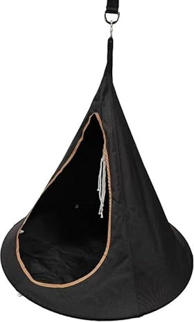 Portable Hanging Chair Hammock, Butterfly Shaped Swing Hanging Chair, Anti-mosquitoes and Waterproof Casual Hanging Double Swing Bearing Capacity 100KG for Outdoor Camping black