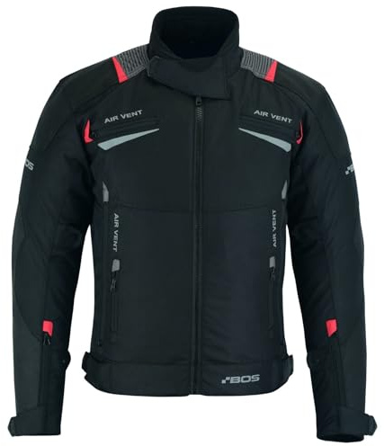BOSmoto Biker Motorradjacke aus Textil Mit herausnehmbaren Protektoren,Biker Motorrad Touring Jacke, herausnehmbares Innenfutter,CE-Schutzpanzerung
