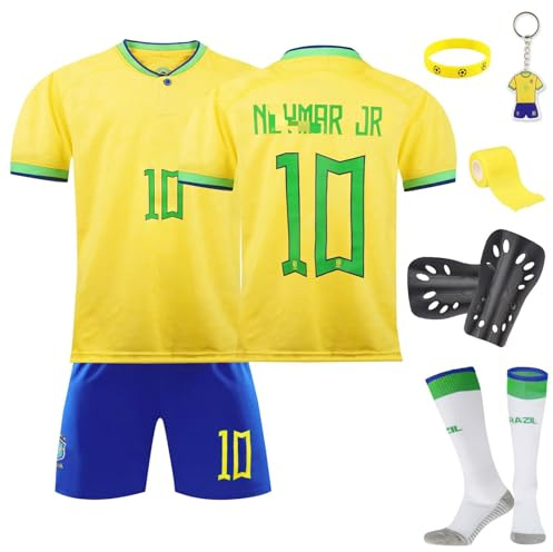 Set di magliette da calcio per bambini, n. 10, maglietta da allenamento per ragazzi, maglietta da casa/trasferta per ragazzi, magliette da calcio per tifosi, maglietta da calcio, pantaloncini, calzini