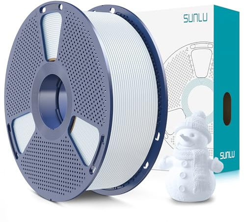 SUNLU PLA+2.0 Filament 1.75mm, Upgrade PLA Plus 3D Drucker Filament, Stärker und robuster, High Speed PLA+ Filament, Maßgenauigkeit +/-0,02mm, 1KG 3D Druck PLA+ Filament, Keramik Weiß