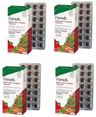 SalusFloralIron - Tabletas veganas, sin gluten, en blíster, 84 unidades, paquete de 4, 336 tabletas en total