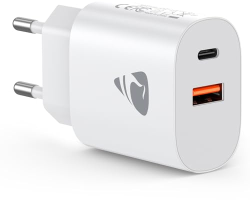 USB C Ladegerät, 20W USBC Netzteil 2-Port USB Schnellladegerät Mehrfach PD 3.0 Power Adapter Typ C Stecker Charger für iPhone 16 15 14 Pro Max 13 12 11, iPad, Samsung, Handy Ladeadapter Ladestecker