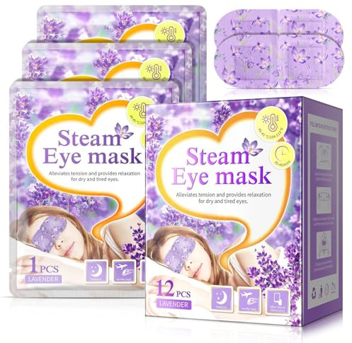 Selbstheizende Augenmaske - Feuchte Wärmemaske, warme Kompressenmasken | Müde Augenfeuchtigkeit, beruhigende Augenmaske mit Dampfwärme, für Frauen, Reisefreundlich, Spa, Entspannung zu Hause