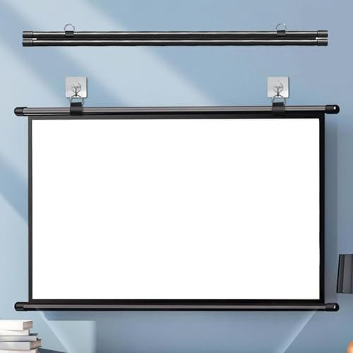 YQCXG Schermo per proiettore Manuale HD 4:3/16:9, Schermo per proiettore Portatile a Scomparsa, Schermo per proiettore Portatile Bianco 4K HD da soffitto e da Parete per Home Theater, Ci