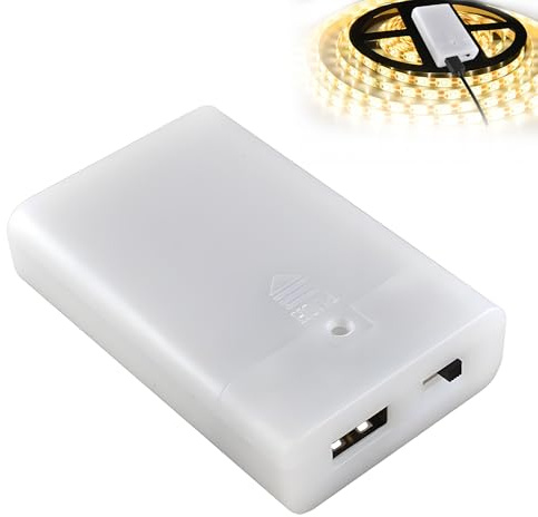 1Pc Battery Case Box with USB Port 3 X 1.5V AA Battery Power Bank Case Storage with On/Off Switch Battery Holder Case USB Battery Pack for 4.5V LED Lights Fairy Lights String Lights DIY Decorations