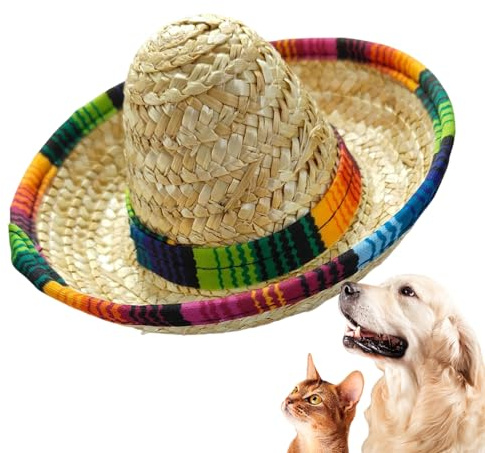 Mini Sombrero messicano, cappelli Sombrero per feste, feste, carnevale, estate, paglia fatta a mano, per festival, spettacoli, feste, cosplay, foto divertenti