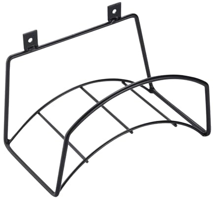 Soporte de manguera - 9.25x5.31x6.1 pulgadas de tubería para patio de patio, cubierta de piscina con espacio de ahorro de espacio, organizador de jardín para garaje al aire libre, metal negro, uso a p