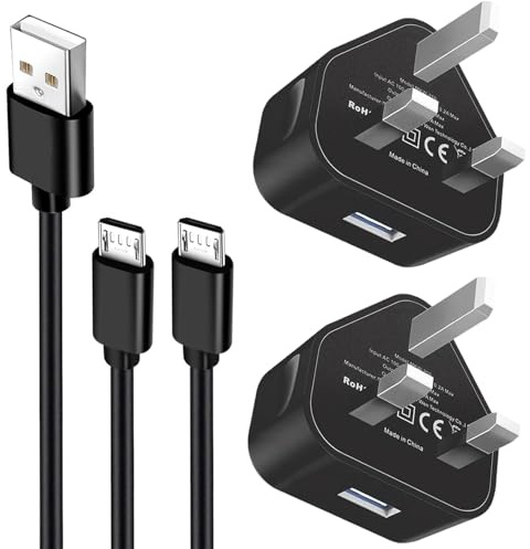 2 pack USB Fire TV Stick Charger Cable Compatible for Amazon Fire TV Stick Plus/4k Max, 4K+,Lite, Roku Streaming Stick/Express+, Premiere/+, Roku Voice Remote Pro Micro USB Charging Power Cord (1.5M)