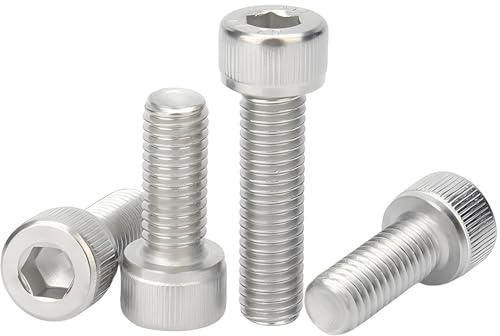 ZEVONDA 10 Piezas Tornillos de Cabeza Hexagonal M6 x 12mm - Tornillos de Cilíndricos Acero inoxidable Tornillo de Máquina de Rosca Completa, Plata