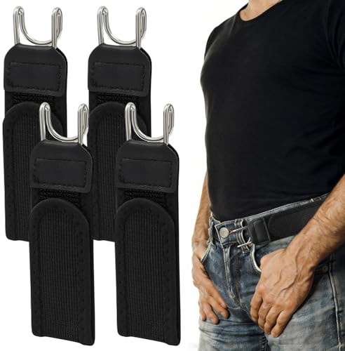 4 PCS Gürtel Ohne Schnalle Herren, Schnallenloser Gürtel, Gürtels Ohne Schnalle für Herren, Schnallenloser Unisex Unsichtbarer Taillengurt,Gürtels die zu Jeans und Freizeithosen,Alltagskleidung passen