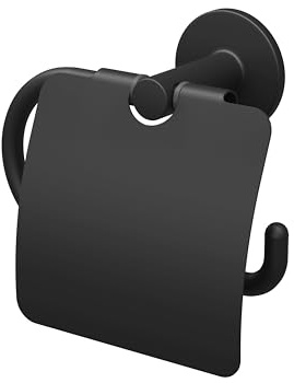 Lenz Toilettenpapierhalter Nero in Schwarz-matt – Mit Deckel