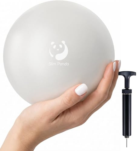 Slim Panda Palla da ginnastica piccola, 15 cm, con cannuccia gonfiabile, Soft Yoga Ball per casa, fitness, allenamento di equilibrio