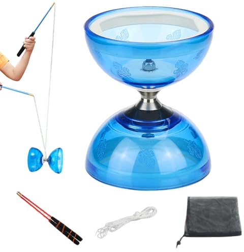 Odoukey Chinese Yoyo 5 Bearings Diabolo with Sticks & String & Guide Book & Net Bag for Kids Adults Fitness Tricks