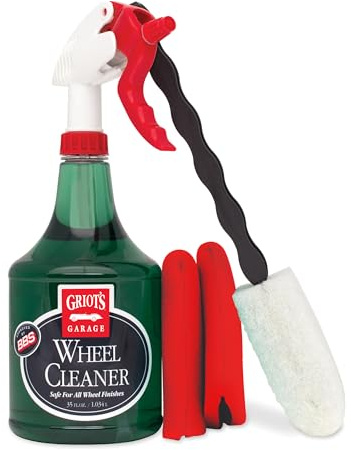 Griot's Garage Wheel Cleaning Kit, Includes Wheel Cleaner, Long-Reach Scrubbing Wheel Brush, and Two Mitts, 11224