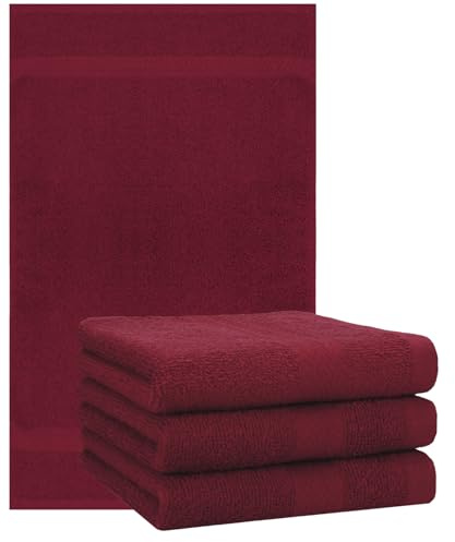 Betz Premium Handtuch Set 4-teilig – 4× Handtücher 50×100 cm, 100% Baumwolle 470 g/m², weich & saugstark, Oeko-TEX® Farbe dunkelrot
