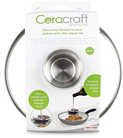 JML Aroma Pan Lid for Stone/Ceracraft Pans - Slowly Releases Liquids - 28cm