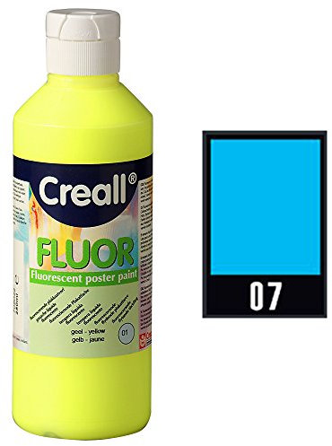 Creall Flour Gouachefarben, 250 ml, Blau - leuchtende Neonfarbe auf Wasserbasis