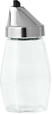 Fackelmann Allesgießer JADE, Milchgießer aus Glas, Ölspender für tropffreies Ausgießen (Farbe: Silber/Transparent), Menge: 1 Stück