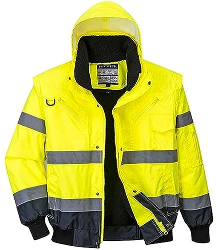 Blouson haute visibilité 3 en 1 Portwest manches amovibles bicolore, Gelb / Marine, XXXXX-Large