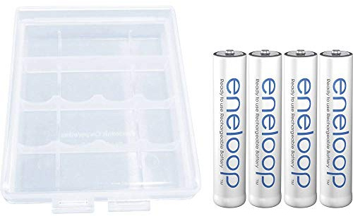 Panasonic eneloop, Ready-to-Use Ni-MH Akku, AAA Micro, 4er Pack inkl. Akkubox, min. 750 mAh, 2100 Ladezyklen, starke Leistung und geringe Selbstentladung, wiederaufladbare Akku Batterie