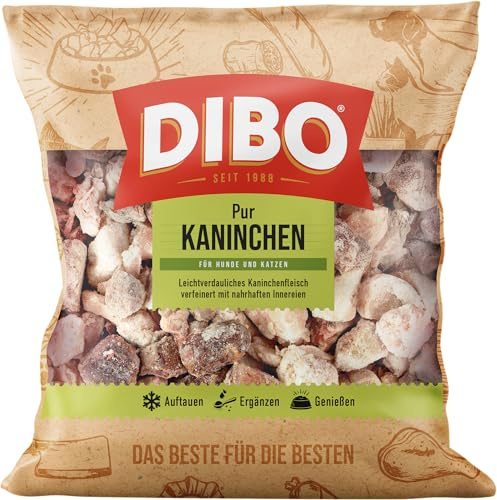 DIBO Kaninchen, 6 x 1.000g-Beutel, Tiefkühlfutter, gesunde, natürliche Ernährung für Hunde und Katzen, Barf, B.A.R.F.