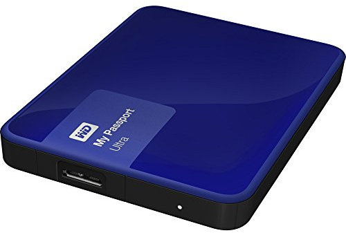 WD My Passport Ultra WDBWWM5000ABL-NESN Disque Dur Externe Portable 500 Go USB 3.0 Bleu