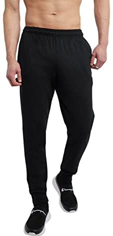 Champion Men's Fleece Joggers Sweatpants, Standard Fit, Midweight Fleece, Available in Regular and Big & Tall, Black, Medium