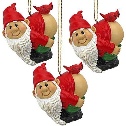 Design Toscano QM917011 Boule de Noël - Jardin Gnomes Figurine - Loonie Moonie Gnome Set - Méchant Gnomes - Mooning Gnomes Statues