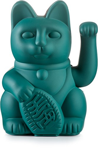 DONKEY Products - Lucky Cat Green - grüne Winkekatze | Japanische Deko-Katze in stylischem matt-Farbton 15cm groÃŸ