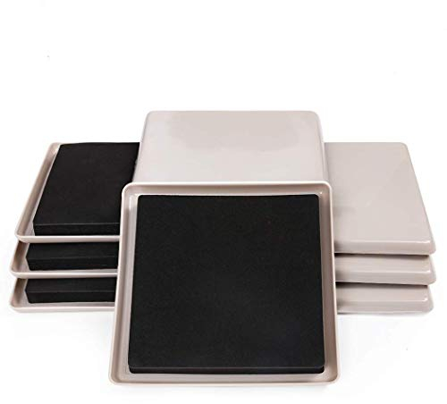 Ezprotekt Reusable Furniture Slider for Carpet,5 Inch Square Furniture Mover,Furniture Sliders Carpet Sliders Furniture Moving Sliders Furniture Moving Pads Furniture Glides (8 Pieces)