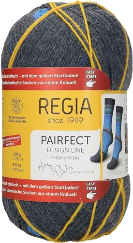 REGIA 4-fädig Design Line by ARNE & CARLOS 9801270-06818 heroy Handstrickgarn, Sockengarn, 100g Knäuel