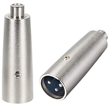 Sourcing map Adaptateur XLR mâle vers RCA Femelle, changeur de Genre – 3 Broches XLR-M vers RCA-F, connecteur Audio pour Microphone, Prise Micro mâle, 2 pièces