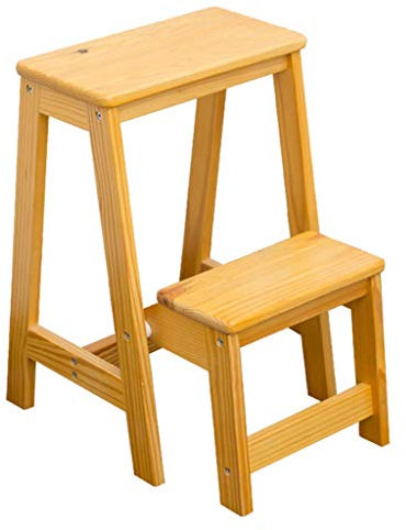 MTYLX Passo Sgabello, 2 in 1 Leggero Pieghevole Multifunctionalfolding Passo Sgabello, Stepladders Scala Sedia da Giardino in Legno Strumento Scala Installazione Libera Economia Di Spazio Indoor Clim