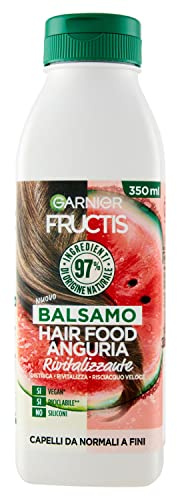 Garnier Fructis Hair Food Anguria Rivitalizzante, Balsamo per Capelli Fini, 97% di Ingredienti di Origine Naturale, Senza Siliconi