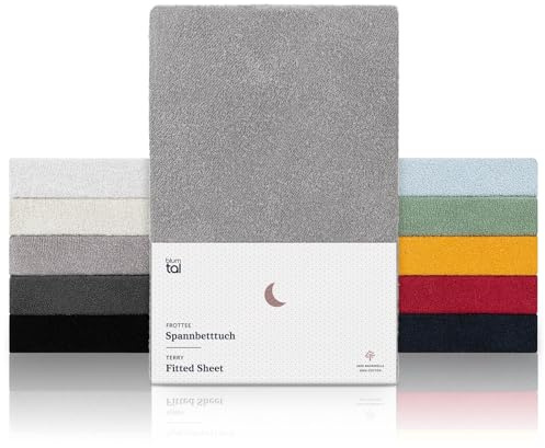 Blumtal® frotté underlakan 160x200 cm i set om 2 - OEKO-TEX certifierat underlakan 160x200cm - frotté underlakan upp till 25cm madrasshöjd - frotté underlakan värmande 160x200 i grått