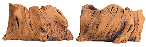 Cabilock Wohnkultur 2Pcs Holz Stumpf Log Beton Pflanzer Pflanzen T? Sukkulenten Pflanzer Rustikalen Kaktus Pflanze T? Innen für Kaffee Shop Garten Hydrokultur Pflanzen ?uter