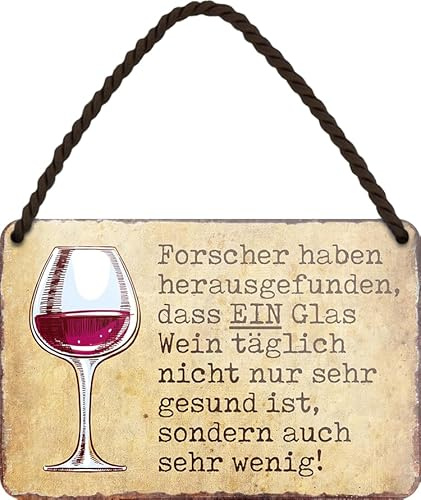 schilderkreis24 Blechschild Wein-Sprüche – Deko für Küche, Hausbar & Vinothek: (Forscher haben herausgefunden)