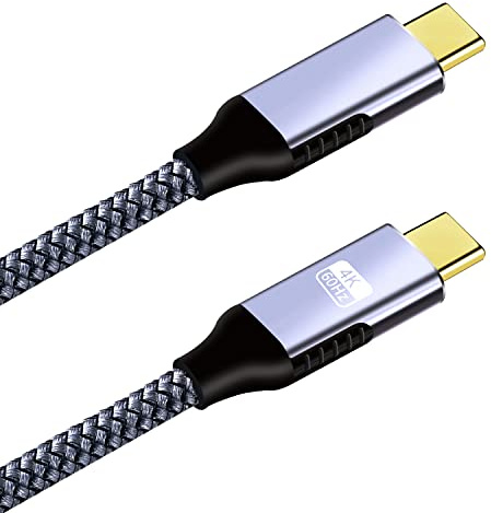 KUYiA USB-C-auf-USB-C-Kabel 2m superschnelles Ladekabel, 100 W / 5 A, Typ C-Kabel, USB 3.1/20 Gbit/s, super Speeddatentransfer, Audio-Videokabel, kompatibel mit Geräten der Generation 2 USB 3.1