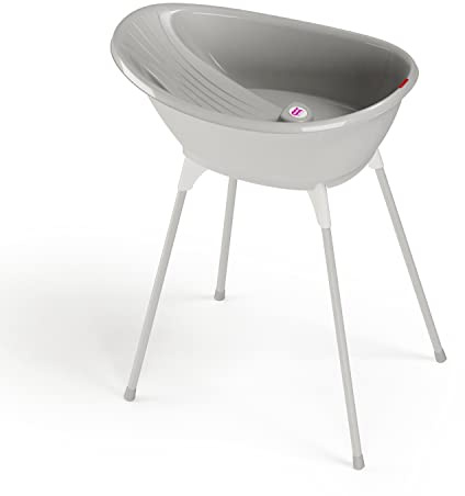 OKBABY Kit Bella bañera más soporte - Perfecto para la hora del baño desde 0-12 meses - Gris