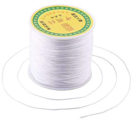 Fashewelry - Corde per perline in nylon da 100 iarde, 0,8 mm, corda per macramè cinese bianca, ideale per creare collane, braccialetti, gioielli fai da te
