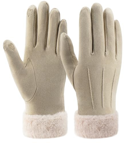 ZASFOU Damen Winter Touchscreen Handschuhe mit fleece gefütterte Warme Kaschmir winterhandschuhe für Kaltes Wetter
