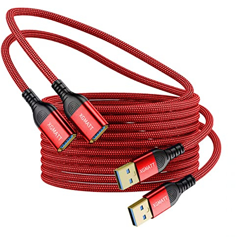 USB Verlängerung Kabel 3M 2 Stück 5Gbps USB 3.0 Verlängerungskabel,rot