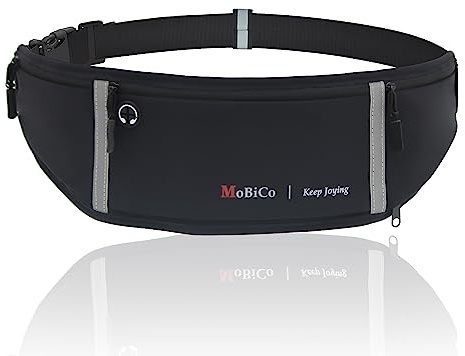 Mobico Laufgürtel für Handy - Lauftasche Jogging, Hüfttasche, Sportgürtel, Running Belt zum Joggen, Laufen, Sport, Fitness - passend für alle Smartphones