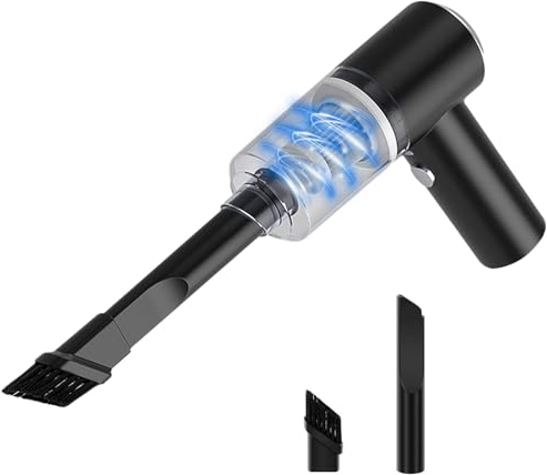 Primizia Mini Aspirateur à Main sans Fil, (6000Pa,120W,7.4V) Petit Aspirateur de Voiture Portable Puissant pour Voiture,Noir
