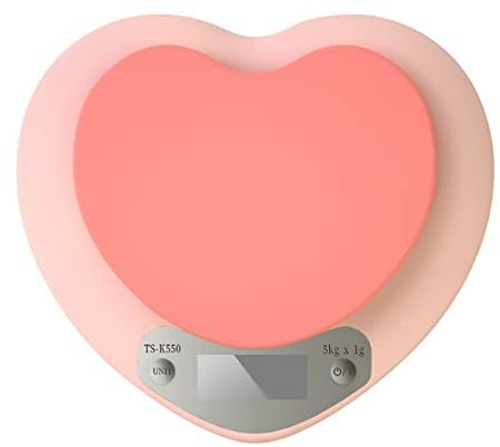 ZzzaNa Balance de Cuisine Rose Fonction Tare Affichage LCD Balance électronique capacité 5kg/1g Balance Alimentaire for la Cuisson et la Cuisson Balances (Color : Pink, Size : 3kg/0.1g)